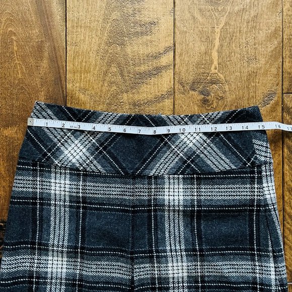 Jacob Gray Wool Plaid A-Line Skirt - Picture 8 of 10